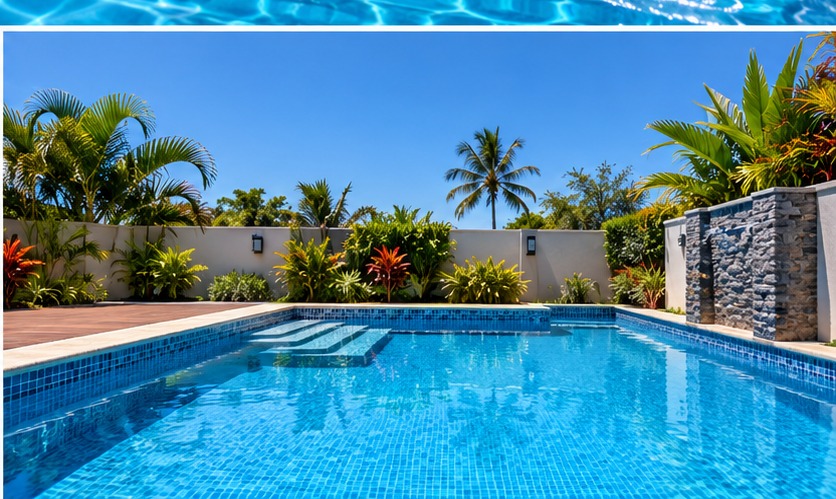Piscina com água cristalina